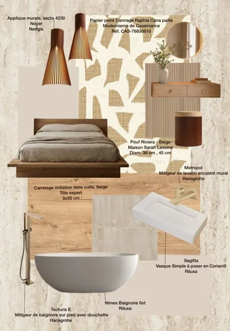 Planche d'ambiance de la suite d'hôtel